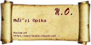 Mázi Opika névjegykártya